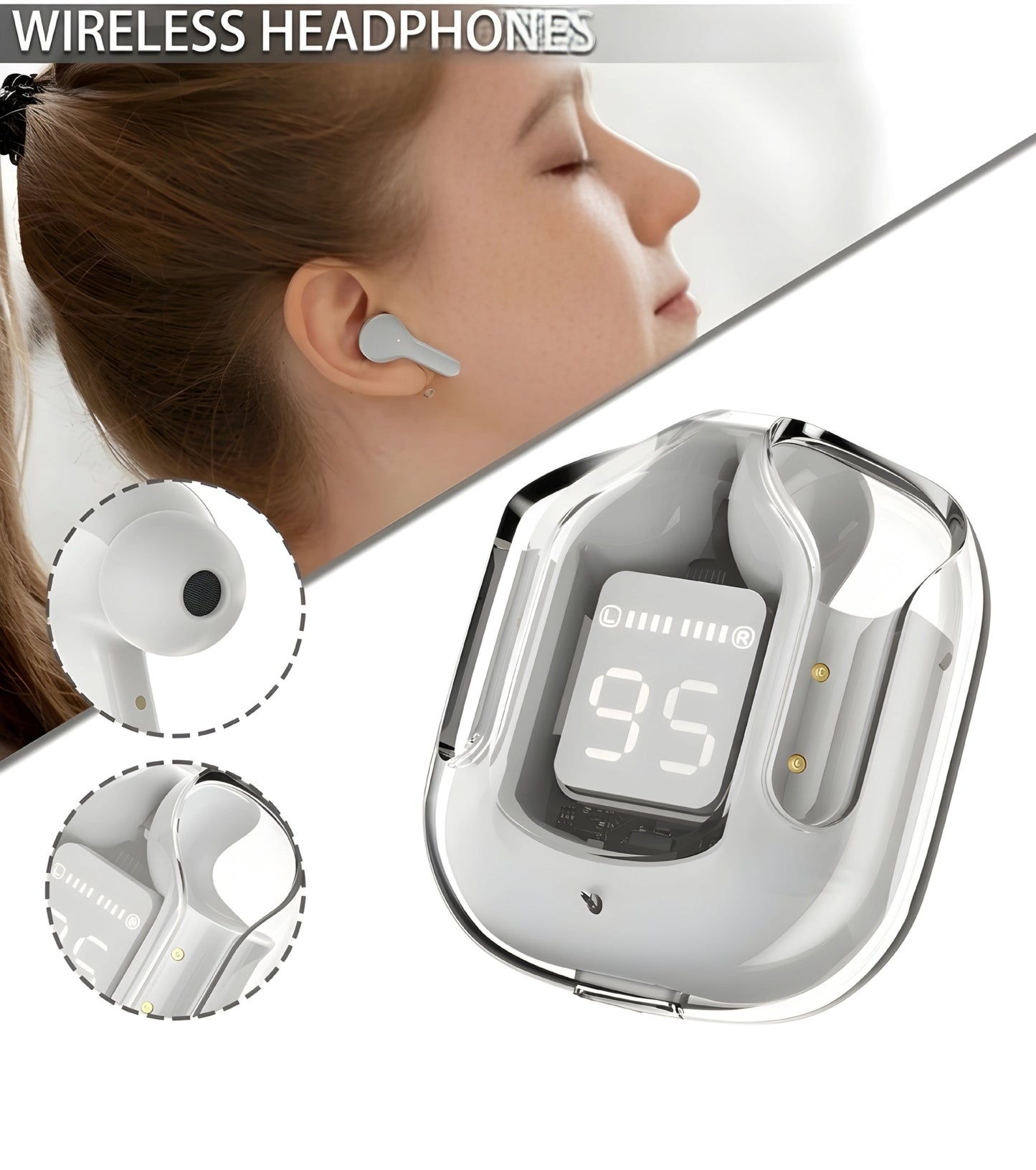 UltraPods Max – Premium Sound, Powerful Bass, and Smart LED Display Earbuds With (6 Months Warranty)