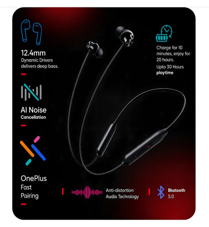OnePlus Bullets Wireless Z2 ANC Bluetooth Wireless Neckband (6 Months Warrenty)